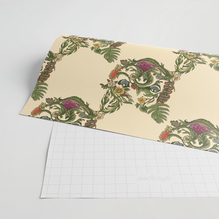 Botanical French Bulldog Wrapping Paper Gallery Image 2