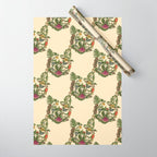 Botanical French Bulldog Wrapping Paper Gallery Image 1