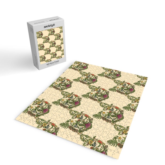 Botanical French Bulldog Jigsaw Puzzle Gallery Image 2