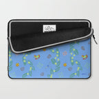 Whimsical Tiny Toys & Pine Branches in Blue Laptop Sleeve Gallery Image 2