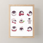 Cookie & cream & penguin - pink pattern Mini Art Print Gallery Image 1