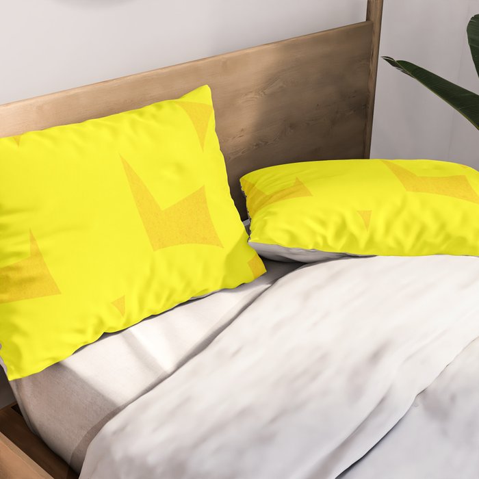 Yellow abstract shapes N02 Pillow Sham Gallery Image 2