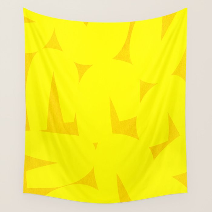 Yellow abstract shapes N02 Wall Tapestry Gallery Image 4