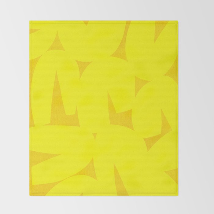 Yellow abstract shapes N02 Throw Blanket Gallery Image 2