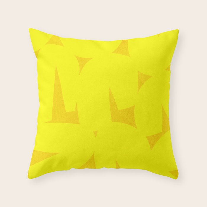 Yellow abstract shapes N02 Throw Pillow Gallery Image 1