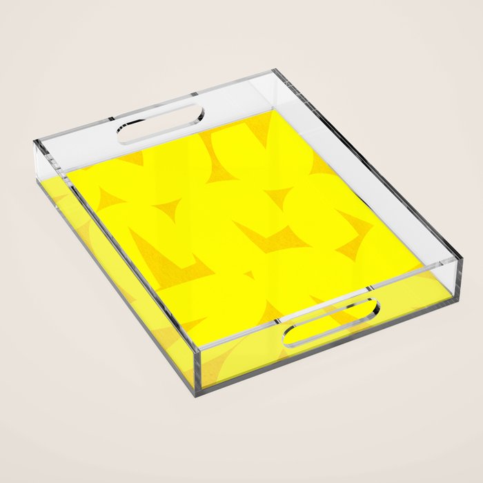 Yellow abstract shapes N02 Acrylic Tray Gallery Image 1