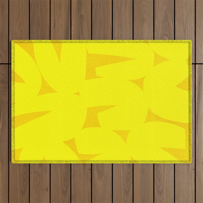 Yellow abstract shapes N02 Outdoor Rug Gallery Image 1