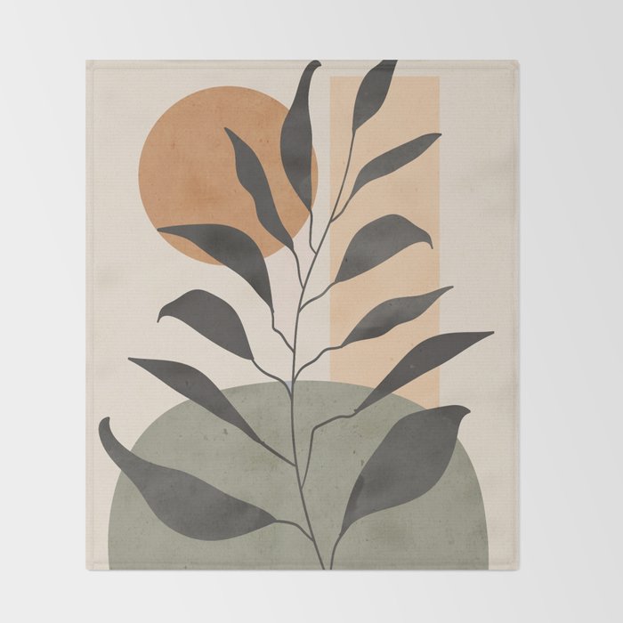 Tropical Leaf- Abstract Art 23 Throw Blanket Gallery Image 2