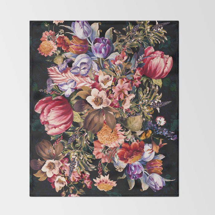 Midnight Garden VII Throw Blanket Gallery Image 2