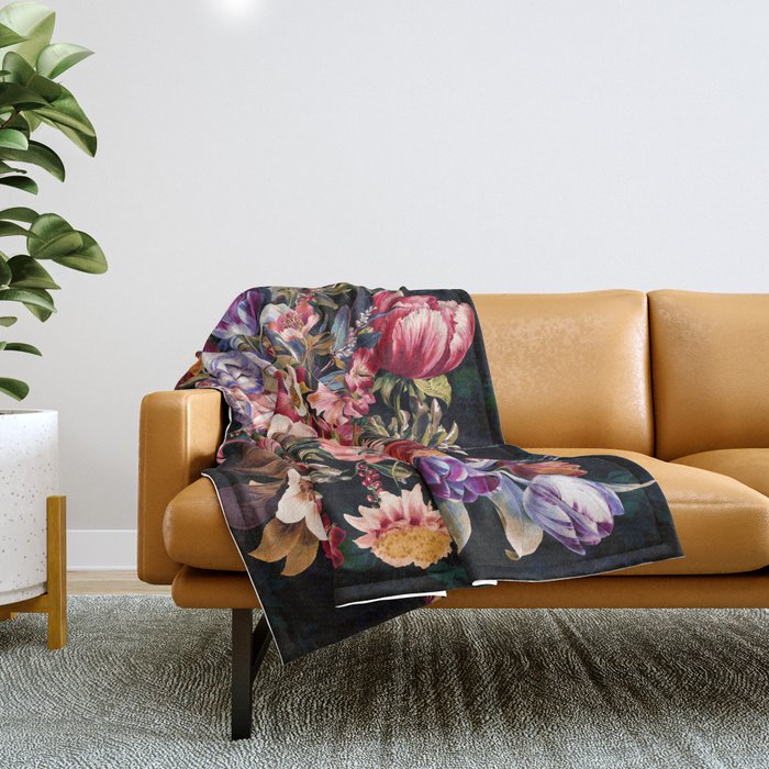 Midnight Garden VII Throw Blanket Gallery Image 1