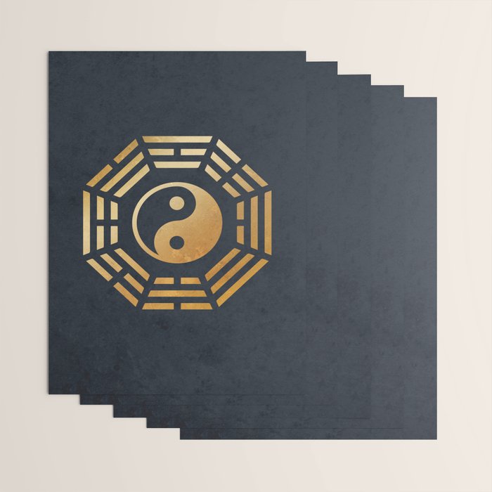 Golden Yin Yang I Ching Wrapping Paper Gallery Image 3