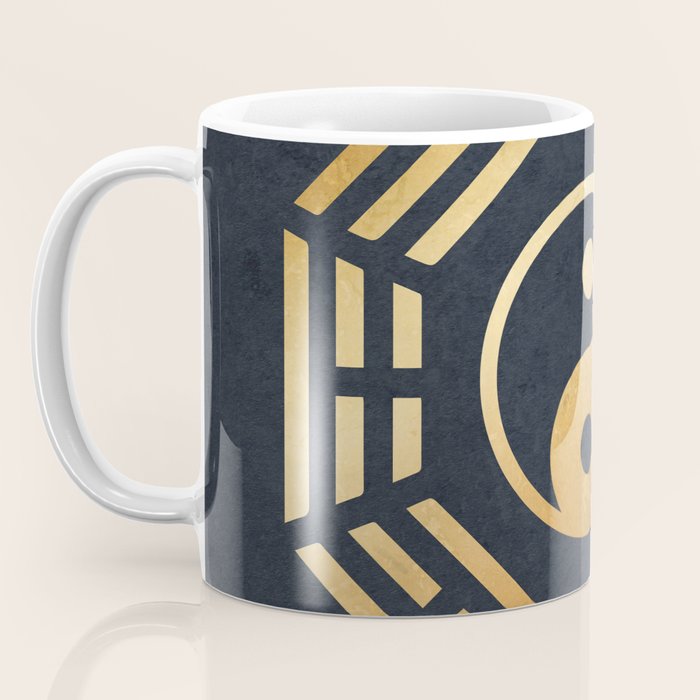 Golden Yin Yang I Ching Coffee Mug Gallery Image 3