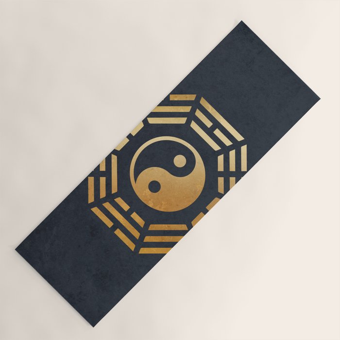 Golden Yin Yang I Ching Yoga Mat Gallery Image 1