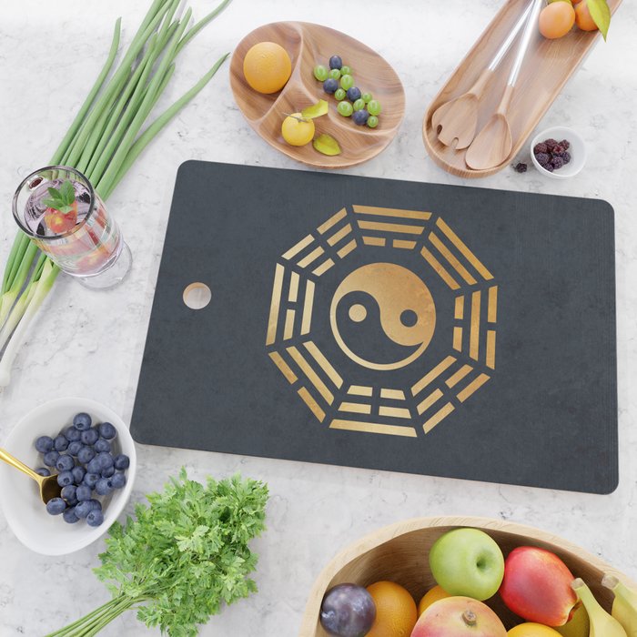Golden Yin Yang I Ching Cutting Board Gallery Image 2