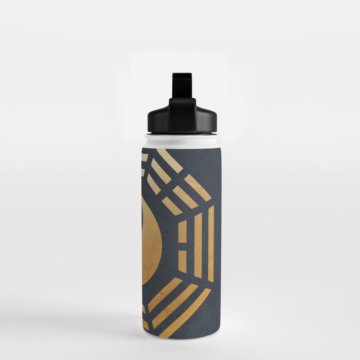 Golden Yin Yang I Ching Water Bottle Gallery Image 2