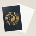Golden Yin Yang I Ching Stationery Card Gallery Image 2