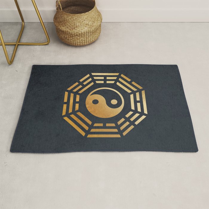 Golden Yin Yang I Ching Rug Gallery Image 1