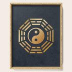 Golden Yin Yang I Ching Serving Tray Gallery Image 1