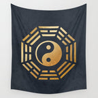 Golden Yin Yang I Ching Wall Tapestry Gallery Image 4