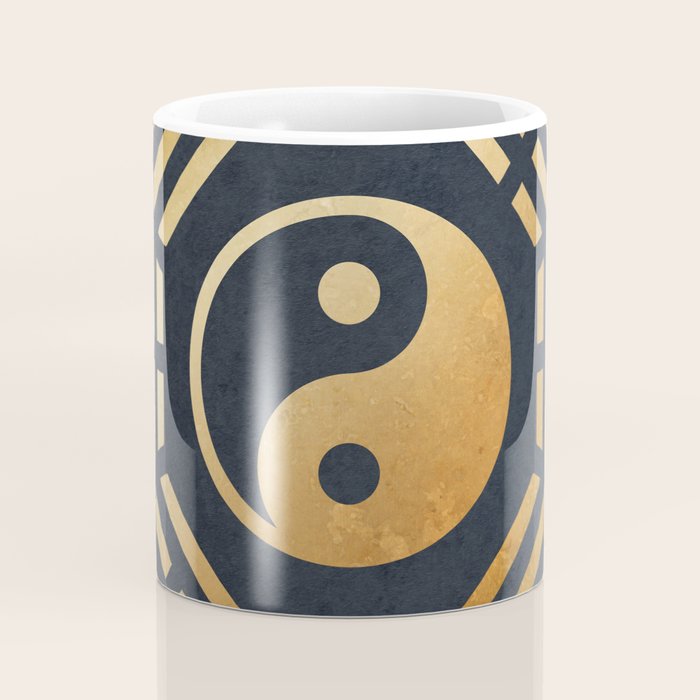 Golden Yin Yang I Ching Coffee Mug Gallery Image 4