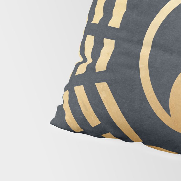 Golden Yin Yang I Ching Pillow Sham Gallery Image 4