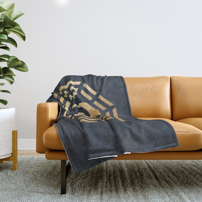 Golden Yin Yang I Ching Throw Blanket Gallery Image 1