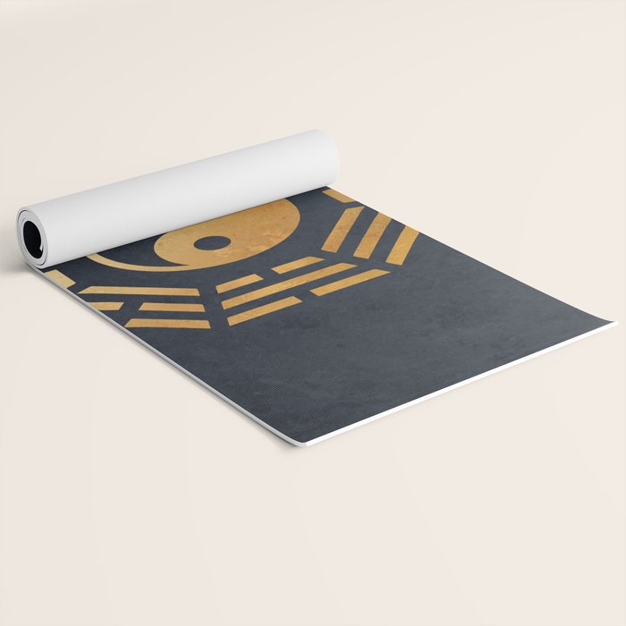 Golden Yin Yang I Ching Yoga Mat Gallery Image 2