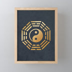 Golden Yin Yang I Ching Mini Art Print Gallery Image 1