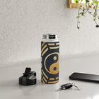 Golden Yin Yang I Ching Water Bottle Gallery Image 4