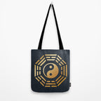 Golden Yin Yang I Ching Tote Bag Gallery Image 2