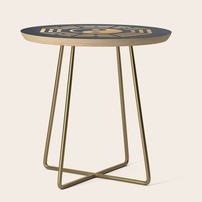 Golden Yin Yang I Ching Side Table Gallery Image 1