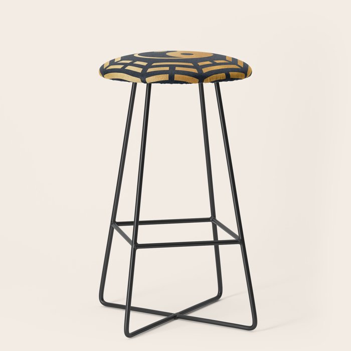 Golden Yin Yang I Ching Stool Gallery Image 1