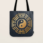 Golden Yin Yang I Ching Tote Bag Gallery Image 1