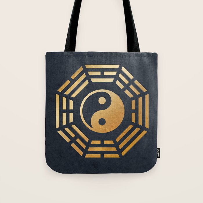 Golden Yin Yang I Ching Tote Bag Gallery Image 1