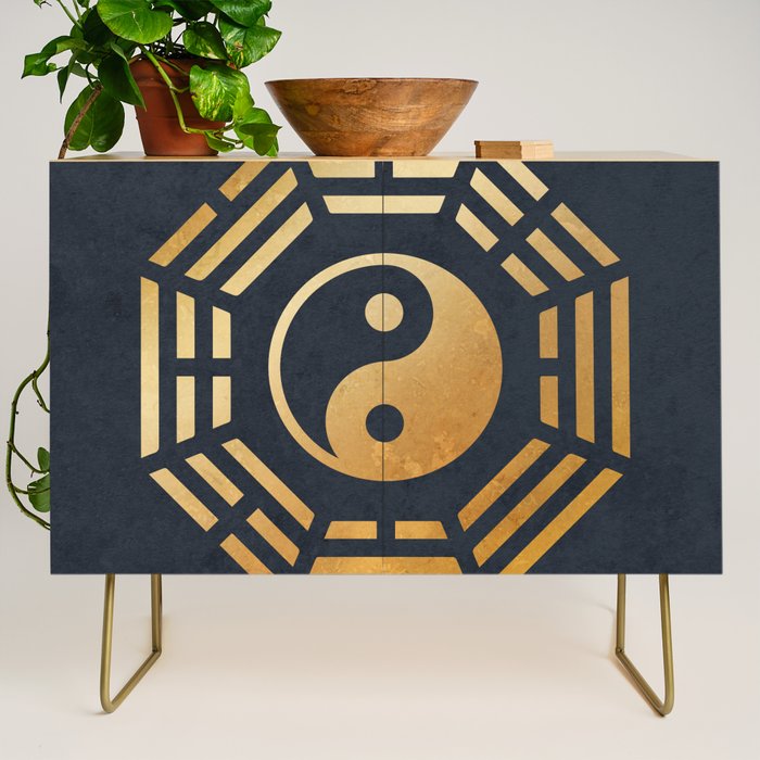 Golden Yin Yang I Ching Credenza Gallery Image 1