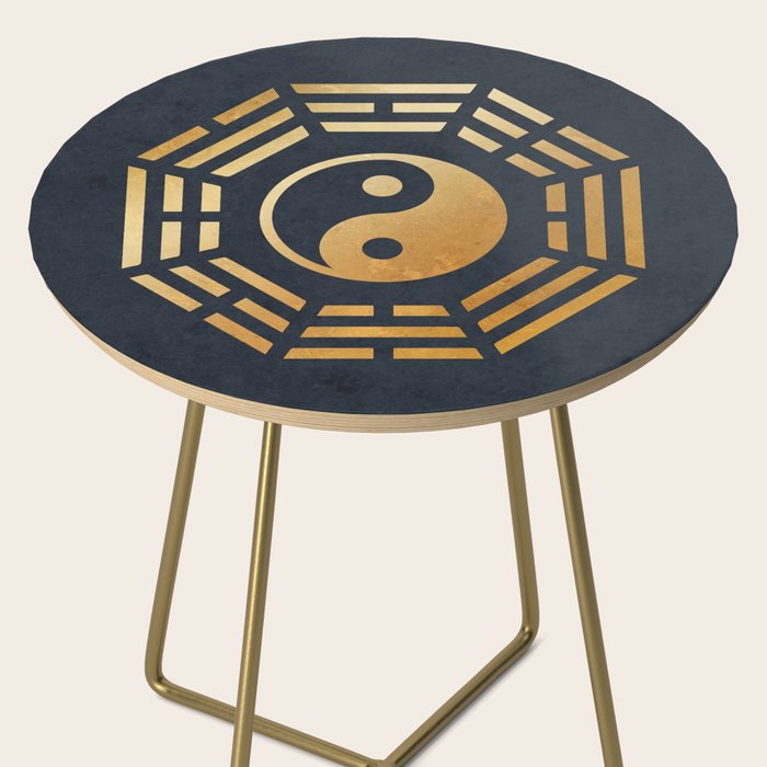 Golden Yin Yang I Ching Side Table Gallery Image 2