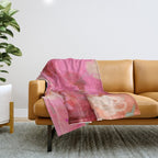 pink floral illusion abstract art Throw Blanket Gallery Image 1