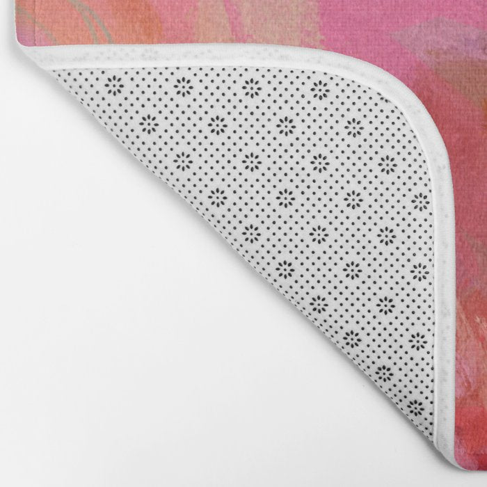 pink floral illusion abstract art Bath Mat Gallery Image 2