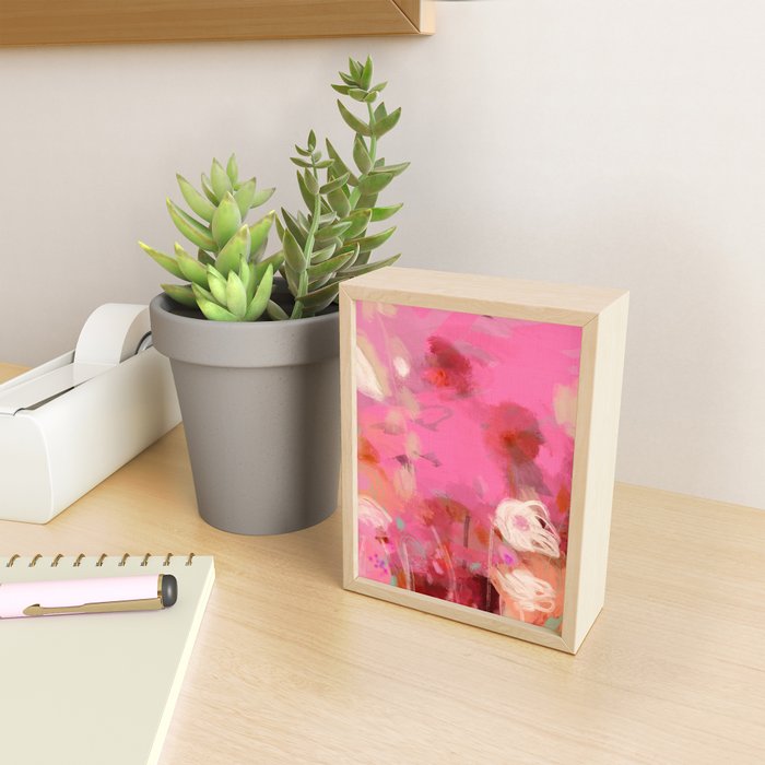 pink floral illusion abstract art Mini Art Print Gallery Image 2