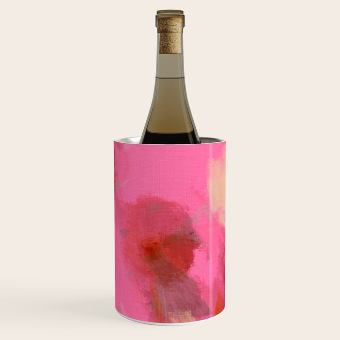 pink floral illusion abstract art Wine Chiller Gallery Image 3