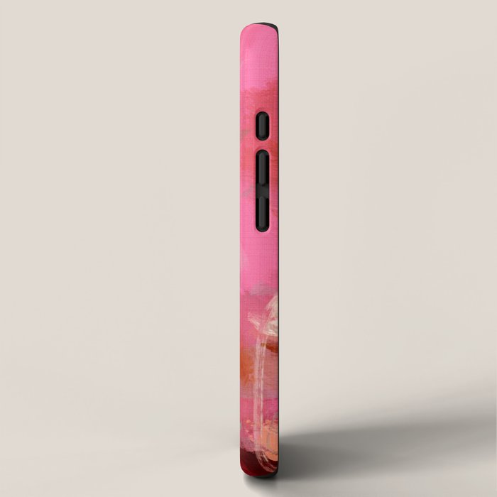 pink floral illusion abstract art iPhone Case Gallery Image 2
