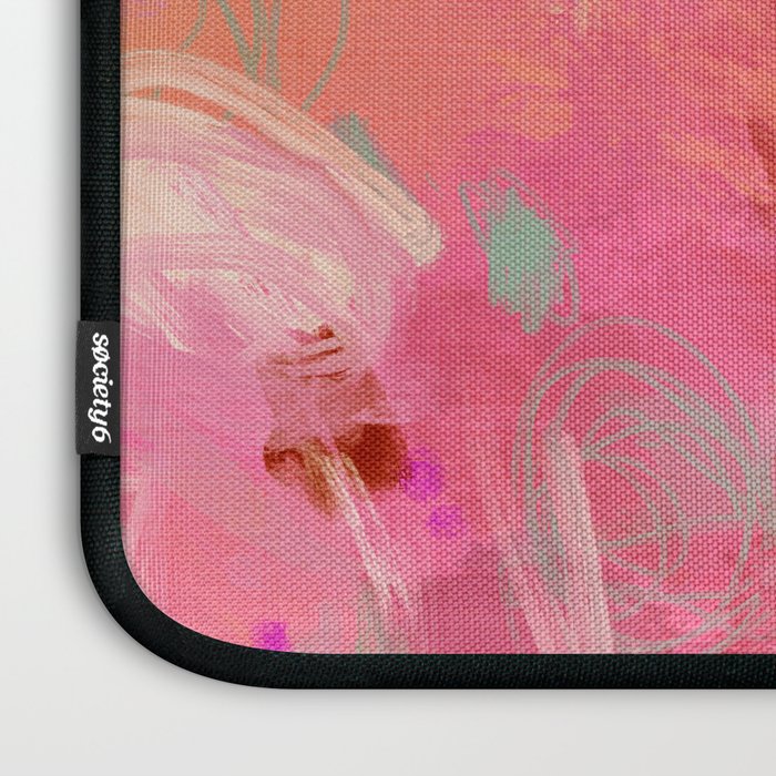 pink floral illusion abstract art Laptop Sleeve Gallery Image 3