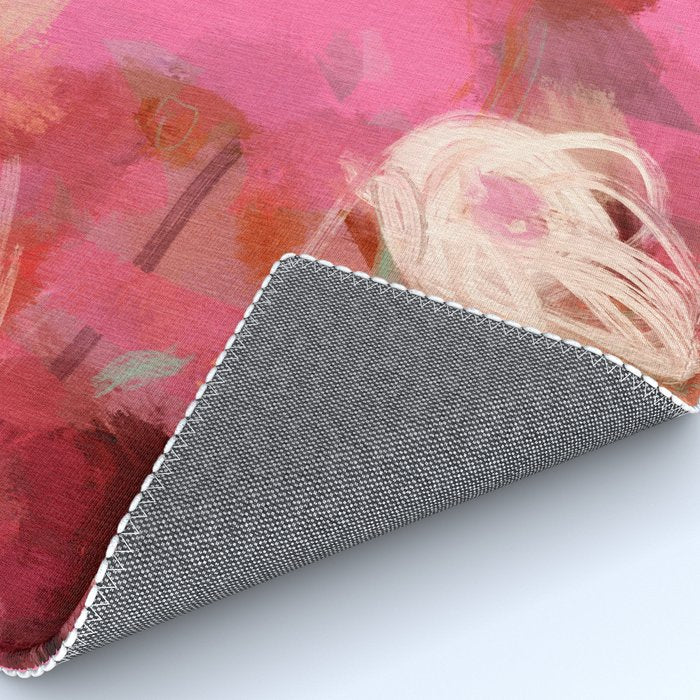 pink floral illusion abstract art Rug Gallery Image 4