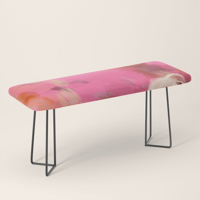 pink floral illusion abstract art Bench Gallery Image 1