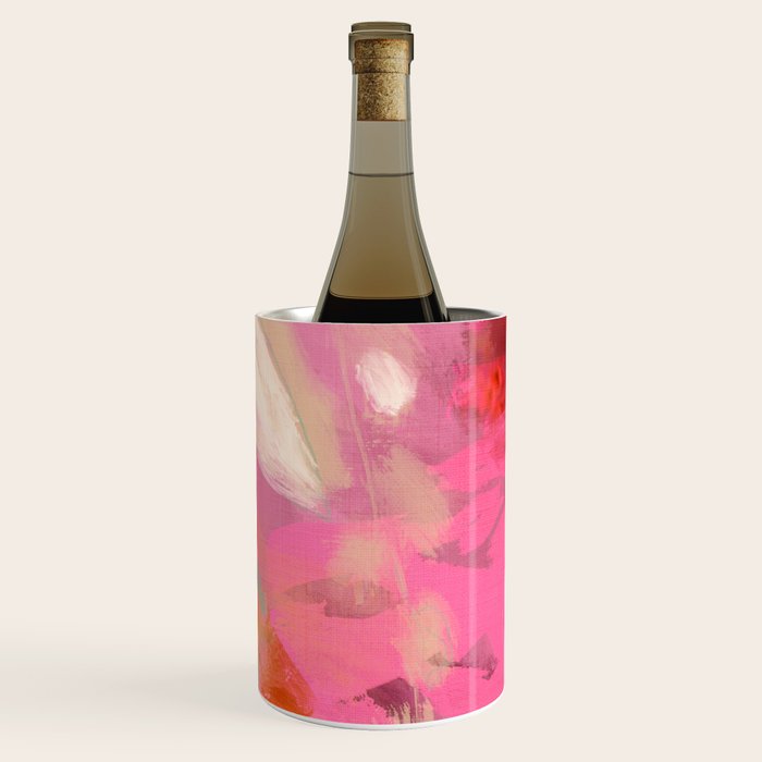 pink floral illusion abstract art Wine Chiller Gallery Image 2