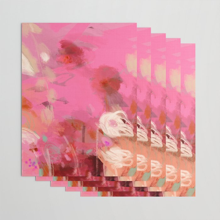 pink floral illusion abstract art Wrapping Paper Gallery Image 3