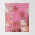 pink floral illusion abstract art Throw Blanket Gallery Image 2