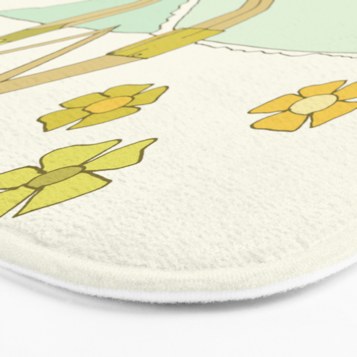 let's hold hands surfy valentine // retro surf art by surfy birdy Bath Mat Gallery Image 3
