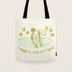 let's hold hands surfy valentine // retro surf art by surfy birdy Tote Bag Gallery Image 1