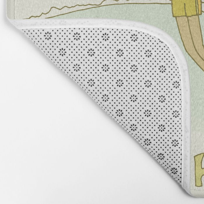 let's hold hands surfy valentine // retro surf art by surfy birdy Bath Mat Gallery Image 2